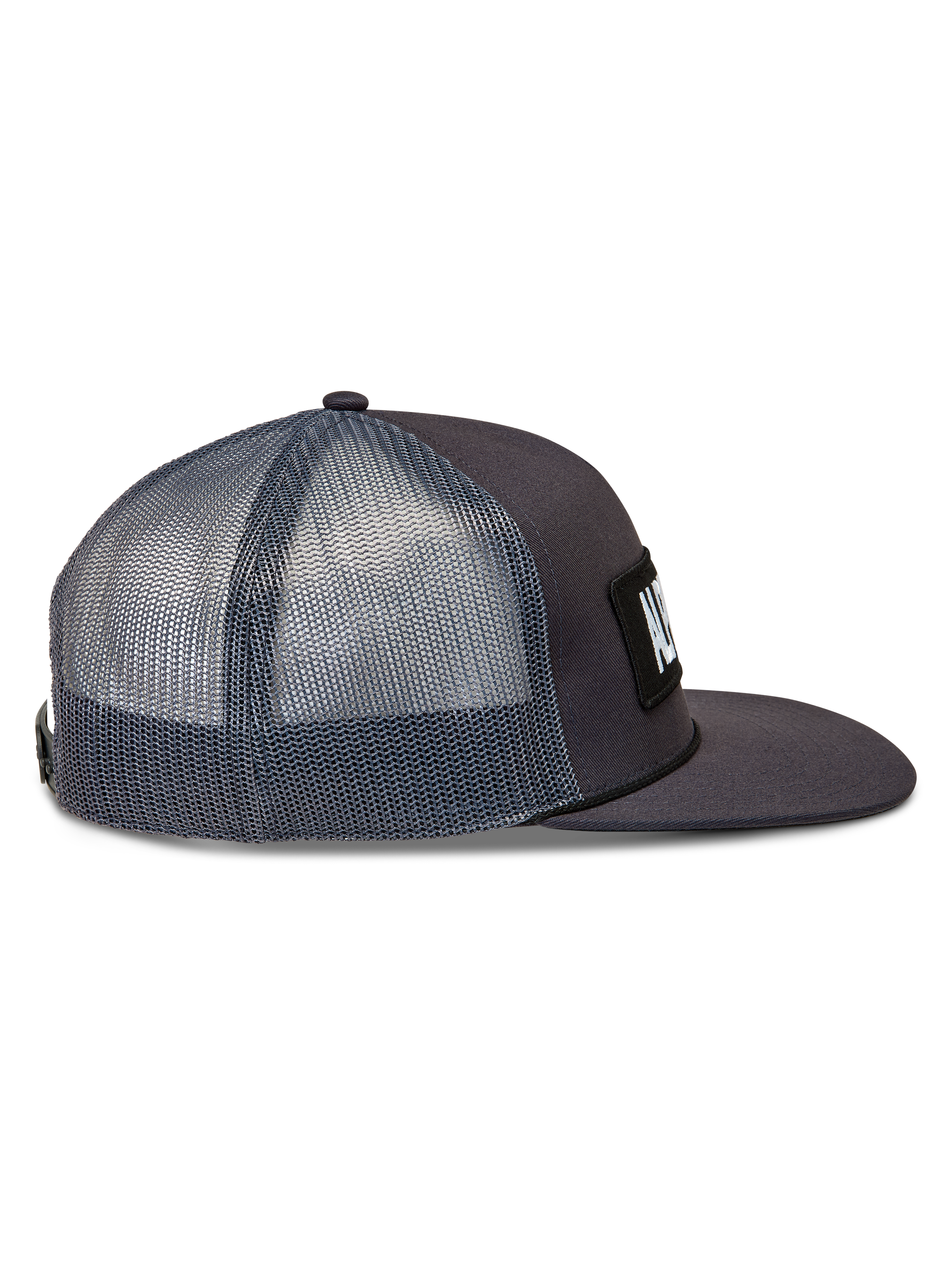 Alpinestars Ten Trucker, casquette trucker gris foncé avec arrière en maille respirante et visière plate, style sportswear.
