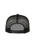 Alpinestars Hotlink Trucker hoed, zwarte en bruine mesh pet met verstelbare snapback-sluiting.