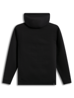 Alpinestars Ageless V3 Hoodie, sweat à capuche de sportswear noir en polaire, vue de dos avec poignets et ourlet côtelés