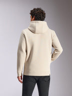 Alpinestars Always V3 Hoodie, achteraanzicht, off-white casual streetwear, fleece pullover met capuchon, lange mouwen, gedragen met zwarte broek