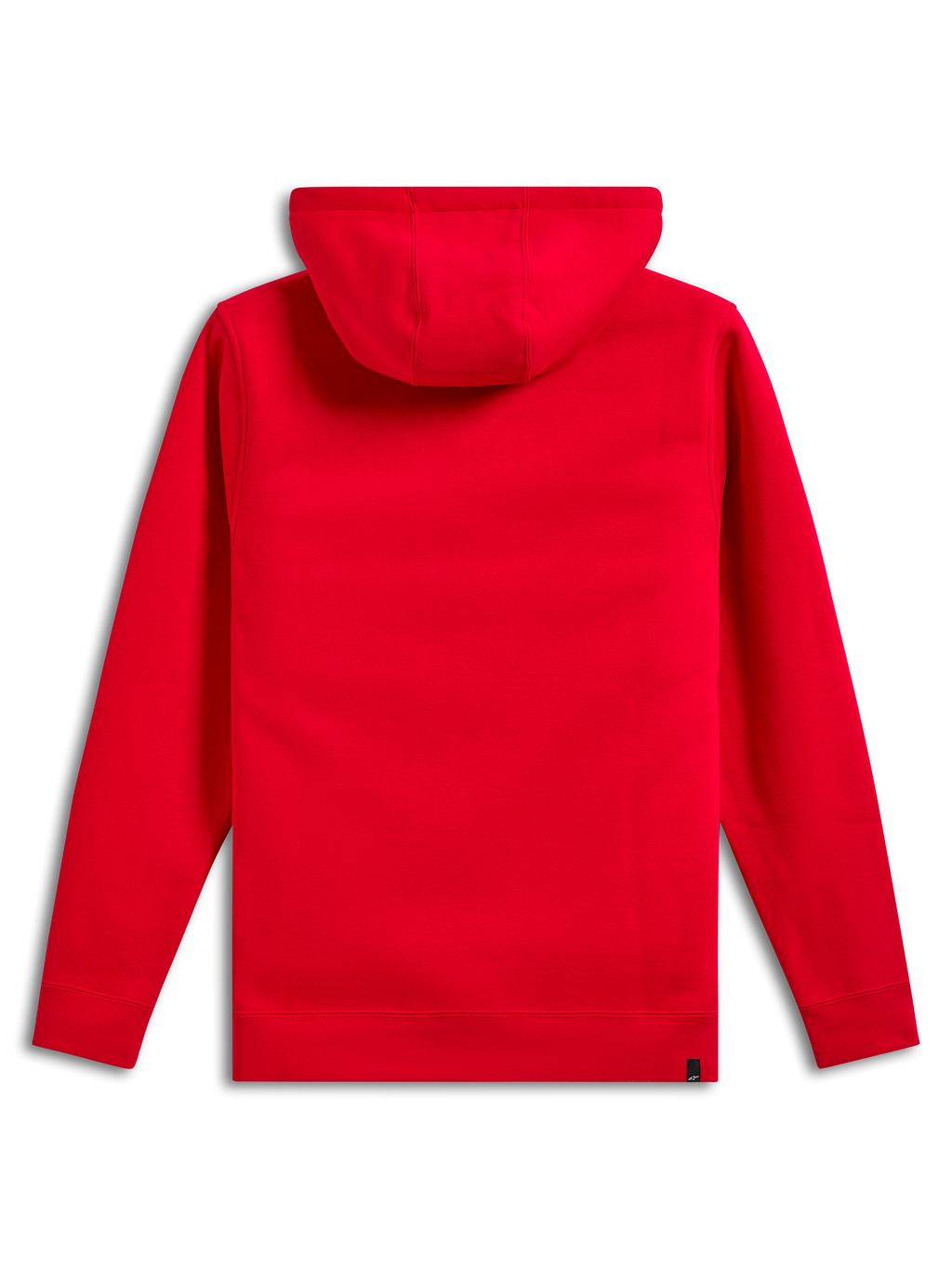 Alpinestars Ride V3 Hoodie, achteraanzicht, effen rood, casual sportkleding, pullover fleece met jersey gevoerde capuchon, geribde manchetten en zoom