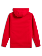 Alpinestars Ride V3 Hoodie, achteraanzicht, effen rood, casual sportkleding, pullover fleece met jersey gevoerde capuchon, geribde manchetten en zoom