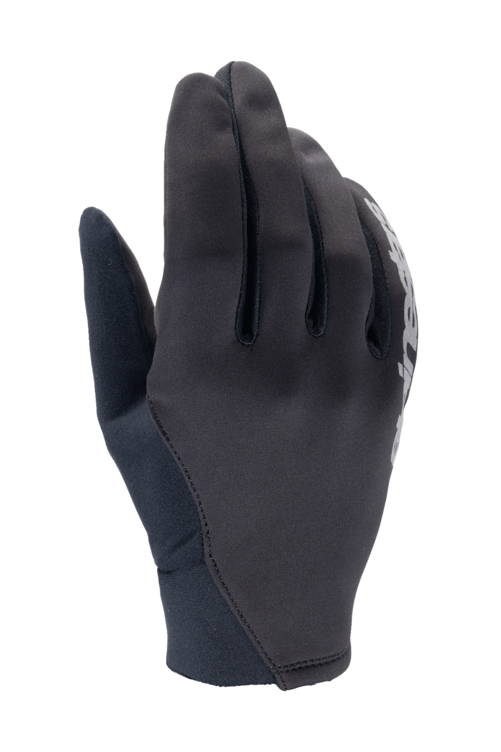 Gants thermiques Alpinestars A-Dura, gants de VTT noirs, construction en tissu flexible avec logo blanc, manchette en néoprène, conçus pour protéger du vent par temps froid