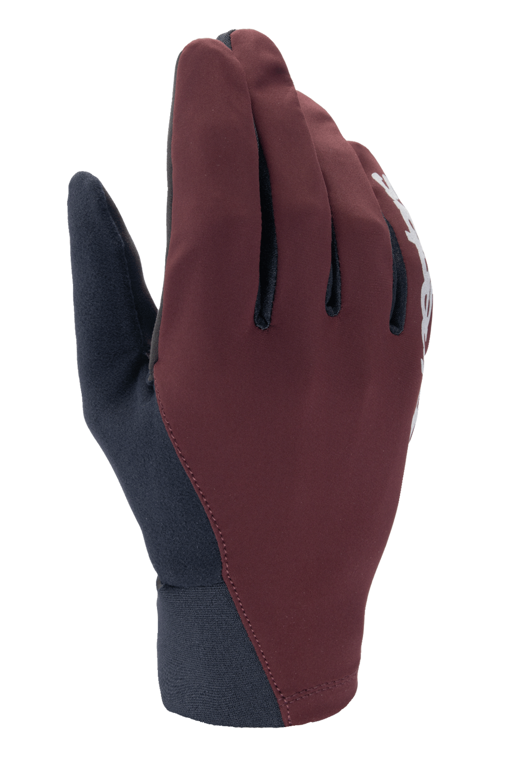 Gants thermiques Alpinestars A-Dura, gants de VTT d'hiver, bordeaux foncé et noir, avec coque extérieure coupe-vent et manchette en néoprène, logo blanc, isolation thermique pour la conduite par temps froid