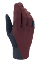 Gants thermiques Alpinestars A-Dura, gants de VTT d'hiver, bordeaux foncé et noir, avec coque extérieure coupe-vent et manchette en néoprène, logo blanc, isolation thermique pour la conduite par temps froid