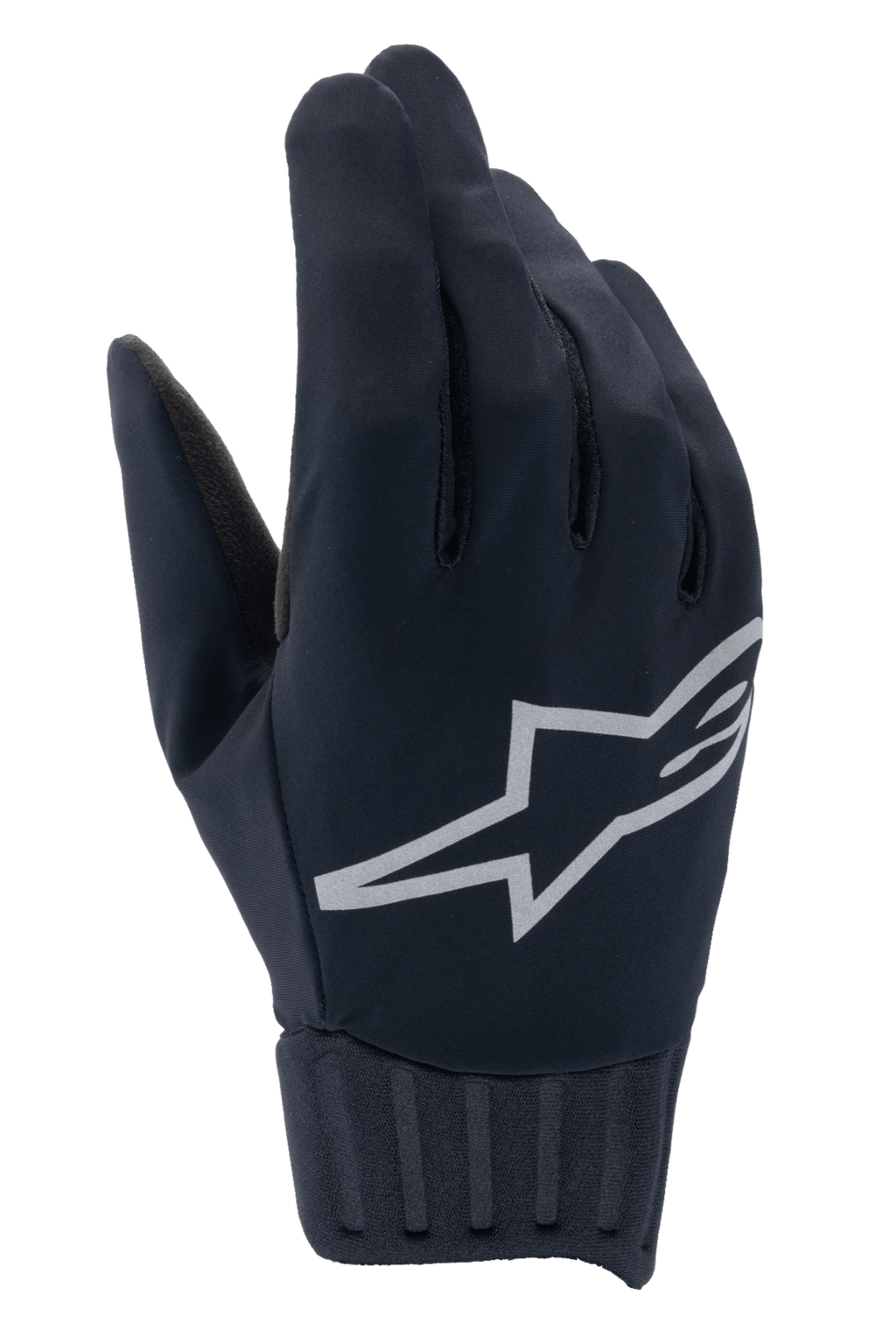Alpinestars Stella A-Dura Rain handschoenen, waterdichte MTB-handschoenen voor dames, zwart met zilver reflecterend logo, geribbelde neopreen manchet, windblokkerende stof, hoogwaardige fietskleding