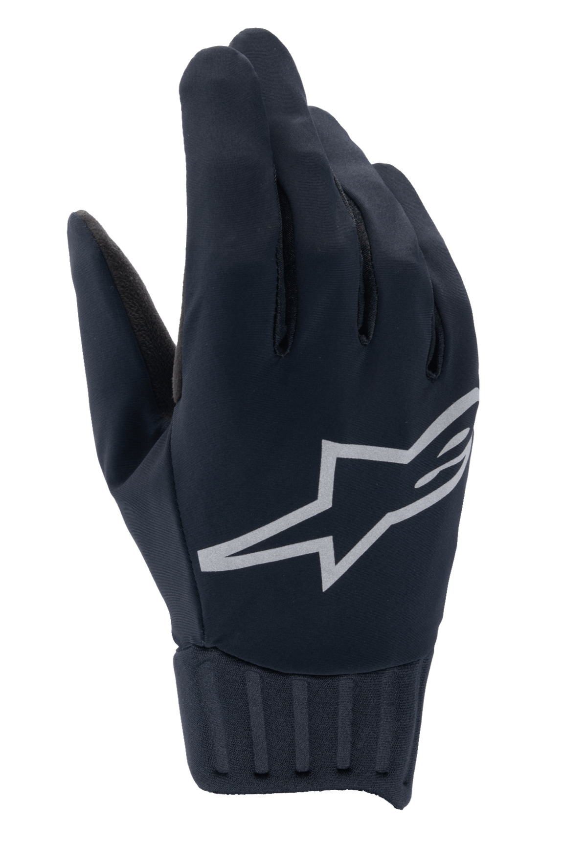 Alpinestars Stella A-Dura Rain handschoenen, waterdichte MTB-handschoenen voor dames, zwart met zilver reflecterend logo, geribbelde neopreen manchet, windblokkerende stof, hoogwaardige fietskleding