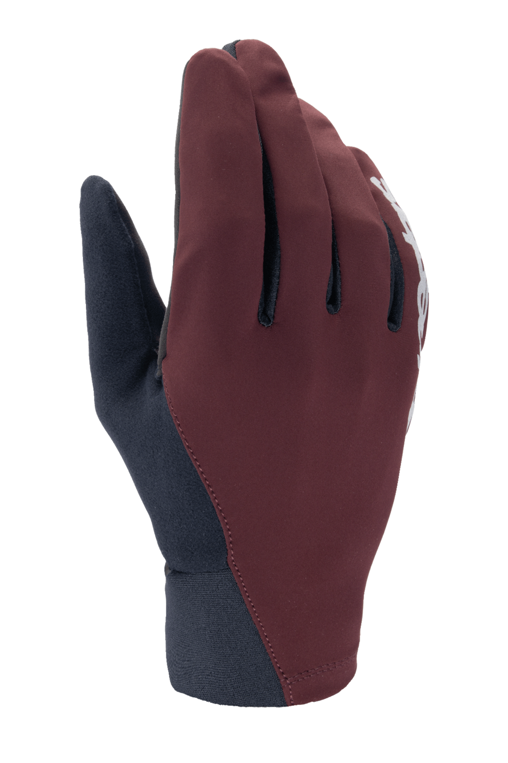 Gants thermiques Alpinestars Stella A-Dura, gants de VTT pour femme, rouge foncé et bleu marine, dotés d'une conception profil bas, d'une manchette en néoprène et d'un logo blanc sur le côté, conçus pour rouler par temps froid