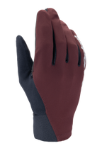 Gants thermiques Alpinestars Stella A-Dura, gants de VTT pour femme, rouge foncé et bleu marine, dotés d'une conception profil bas, d'une manchette en néoprène et d'un logo blanc sur le côté, conçus pour rouler par temps froid