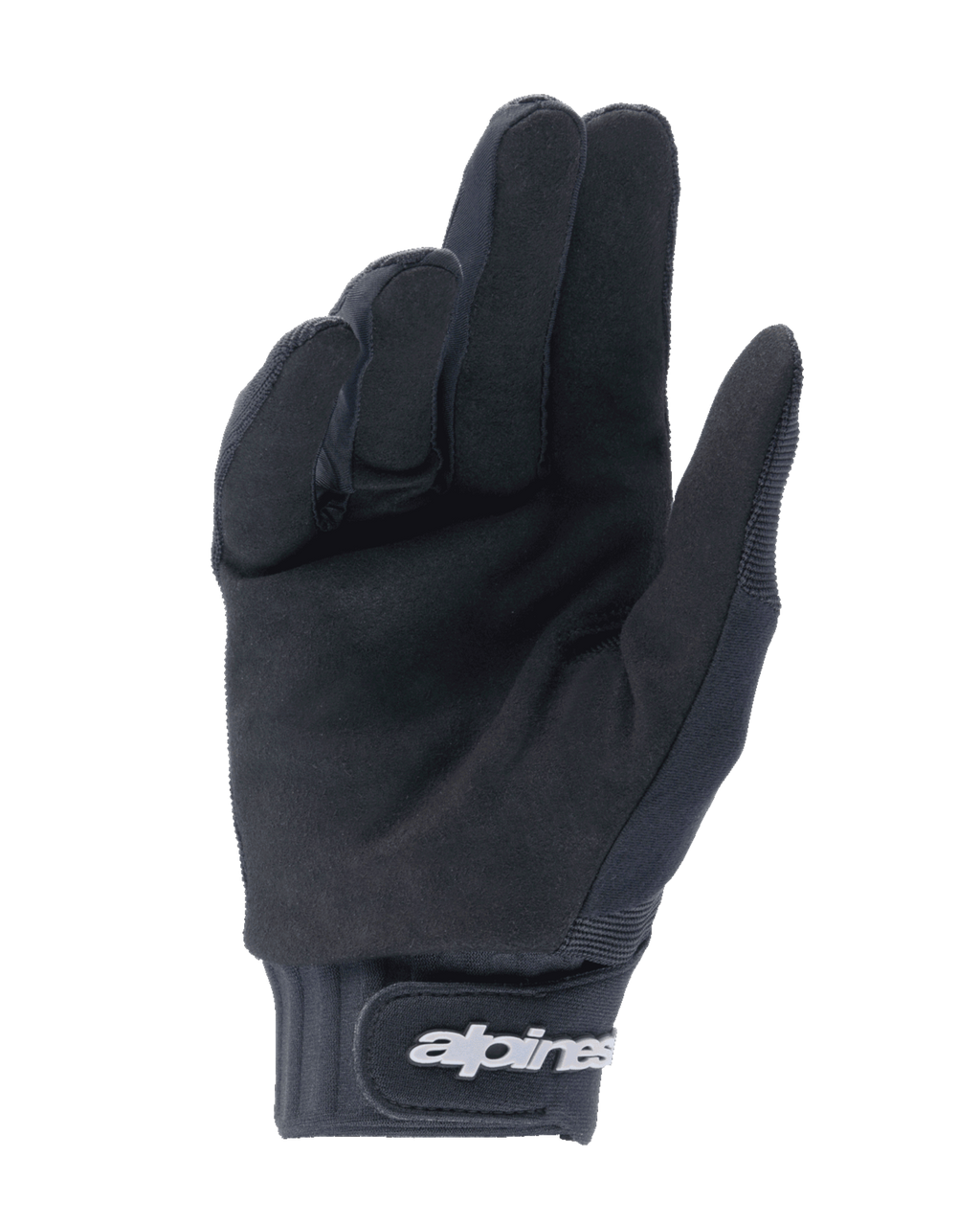 Alpinestars Youth A-Dura Handschoenen, zwart, palmzijde toont synthetisch suëde materiaal voor grip, neopreen manchet met klittenbandsluiting en wit logo, ontworpen voor mountainbiken en off-road fietsen voor de jeugd
