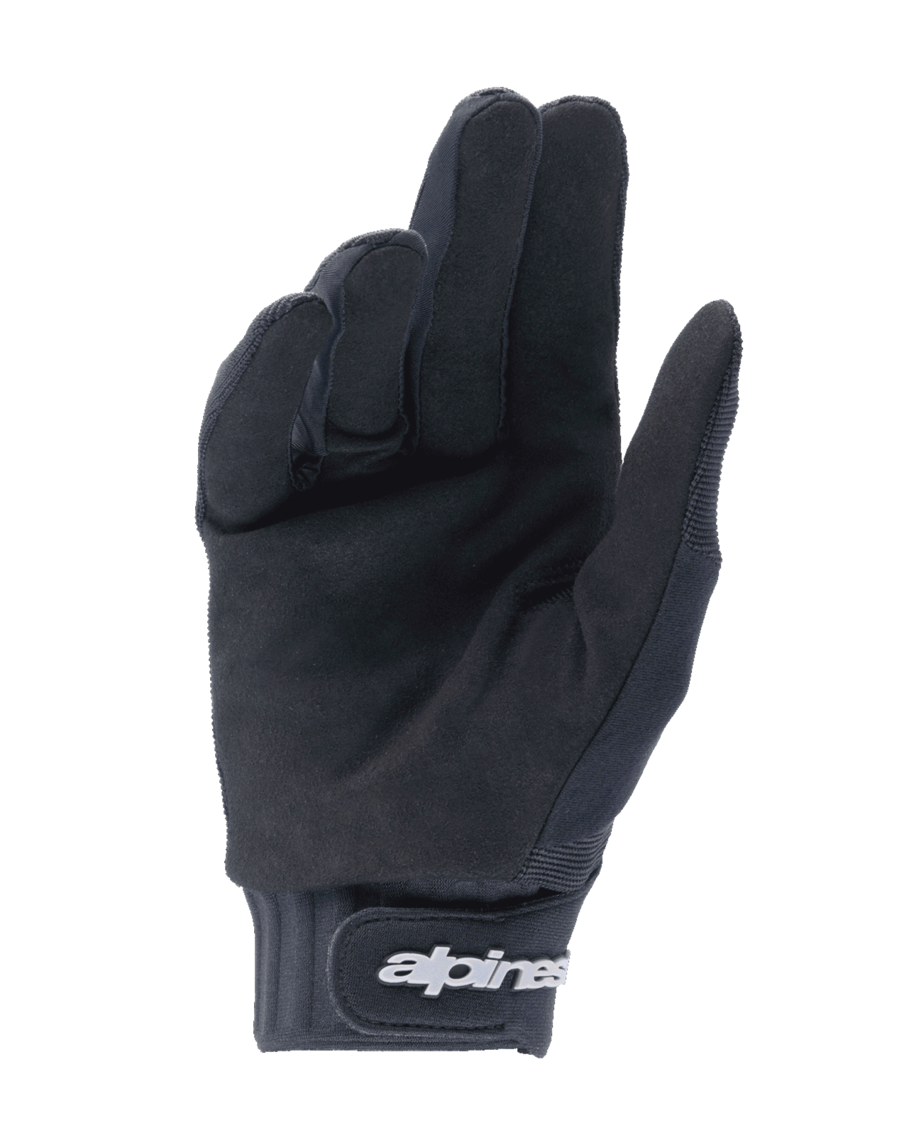 Alpinestars Youth A-Dura Handschoenen, zwart, palmzijde toont synthetisch suëde materiaal voor grip, neopreen manchet met klittenbandsluiting en wit logo, ontworpen voor mountainbiken en off-road fietsen voor de jeugd