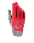 Gants Alpinestars Youth A-Dura, rouge et gris, gants de VTT pour enfant, avec logo étoile gris sur le dos, détails noirs sur les doigts et poignet gris texturé, tissu synthétique léger pour le cyclisme tout-terrain