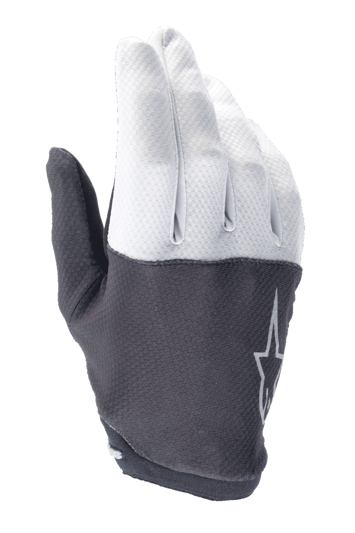 Gants Alpinestars A-Aria, gants de VTT, gris clair et gris foncé, dotés d'un dessus texturé avec un logo étoile, d'un matériau souple et d'un design profil bas pour le cyclisme tout-terrain