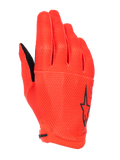 Gants Alpinestars A-Aria, gants de VTT, Spicy Orange, avec un logo étoile noir sur le côté, tissu extensible respirant texturé, design léger et discret