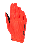 Gants Alpinestars A-Aria, gants de VTT, Spicy Orange, avec un logo étoile noir sur le côté, tissu extensible respirant texturé, design léger et discret