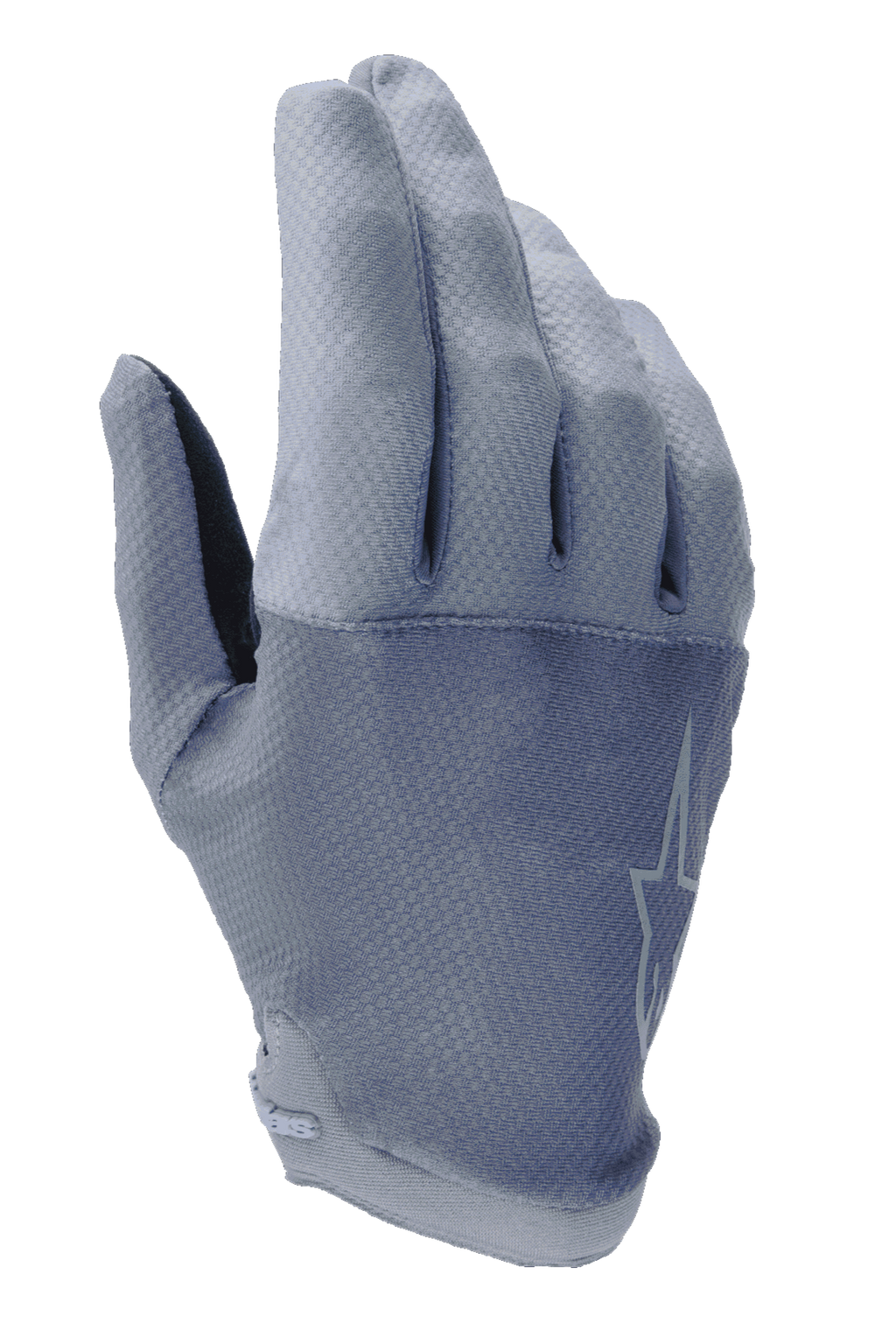 Alpinestars A-Aria handschoenen, MTB-fietshandschoenen, Infinity Blue, met een gestructureerd ruitpatroon op de elastische handrug, lichtgewicht en flexibel ontwerp met laag profiel, ademende off-road performance-uitrusting
