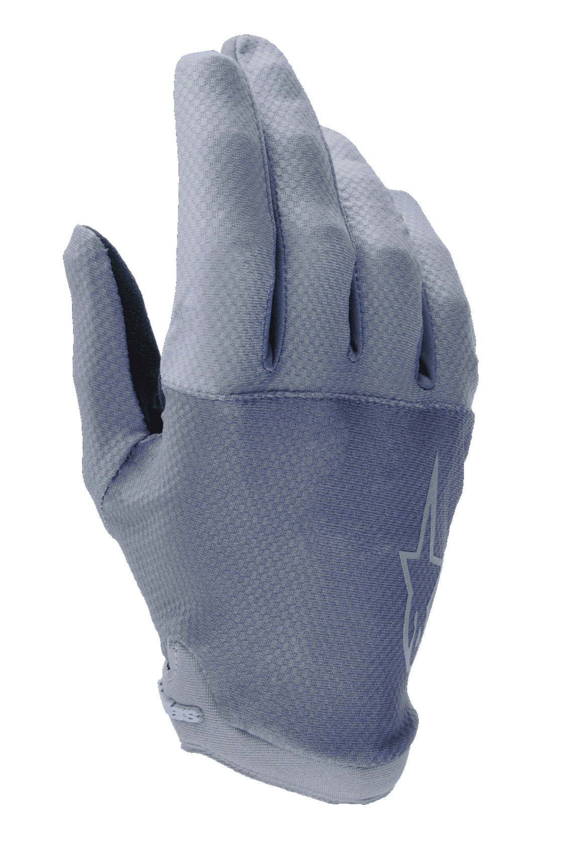 Alpinestars A-Aria handschoenen, MTB-fietshandschoenen, Infinity Blue, met een gestructureerd ruitpatroon op de elastische handrug, lichtgewicht en flexibel ontwerp met laag profiel, ademende off-road performance-uitrusting
