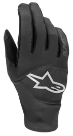 Alpinestars Drop 4.0 handschoenen, mountainbike handschoenen, zwart, met een groot wit sterlogo op de bovenhand, ademende stretch mesh constructie, strak ergonomisch ontwerp voor enduro