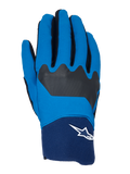 Alpinestars A-Supra handschoenen, MTB-fietshandschoenen, blauw en marineblauw met zwarte accenten, wit Astars-logo op de manchet, flexibele stoffen constructie voor off-road prestaties