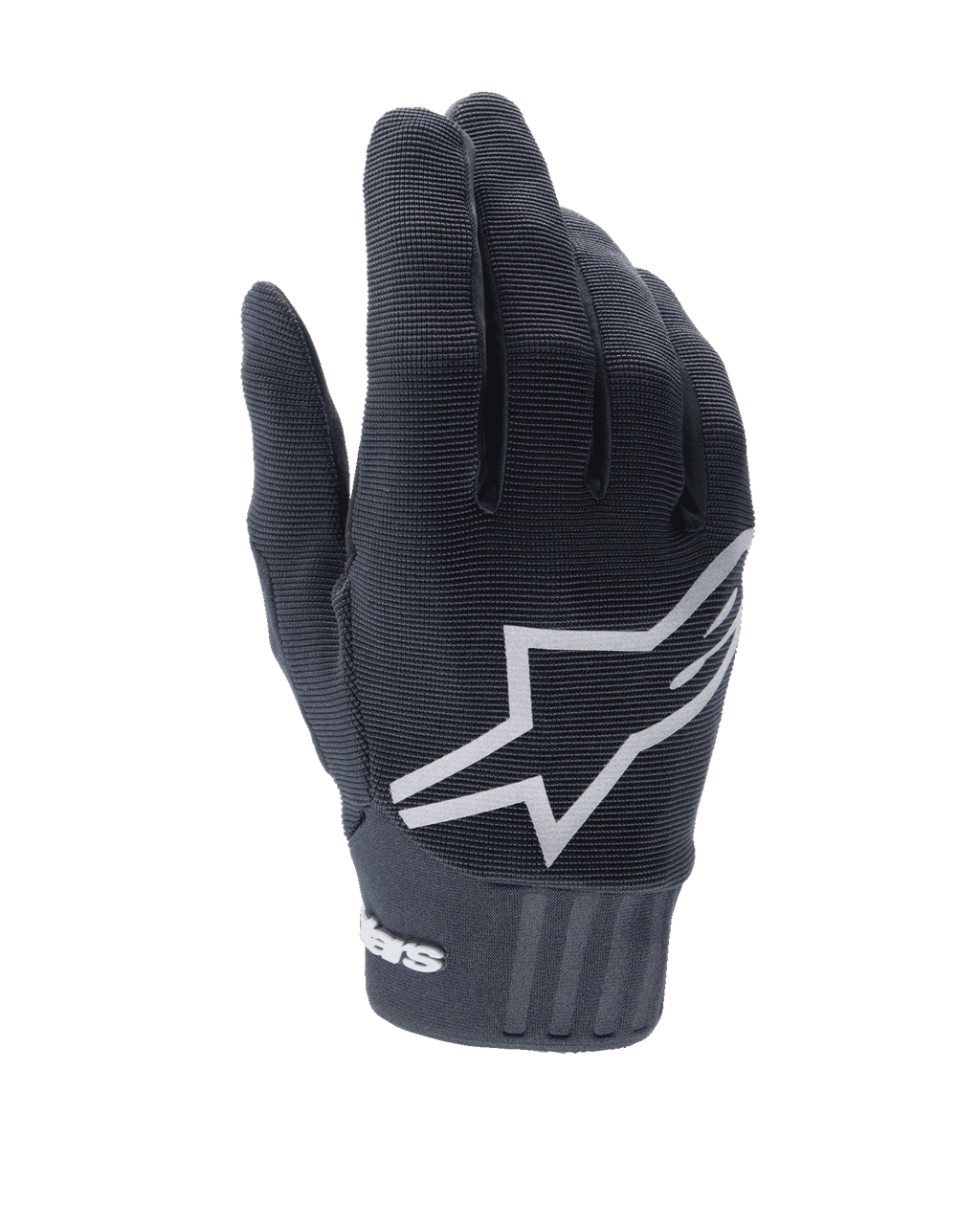 Alpinestars Stella A-Dura handschoenen voor dames, zwarte MTB-handschoenen, opvallend wit sterlogo op de rug, geribbelde textuur, nauwsluitende pasvorm met neopreen manchet voor mountainbiken