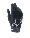 Alpinestars Stella A-Dura handschoenen voor dames, zwarte MTB-handschoenen, opvallend wit sterlogo op de rug, geribbelde textuur, nauwsluitende pasvorm met neopreen manchet voor mountainbiken