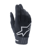 Alpinestars Stella A-Dura handschoenen voor dames, zwarte MTB-handschoenen, opvallend wit sterlogo op de rug, geribbelde textuur, nauwsluitende pasvorm met neopreen manchet voor mountainbiken