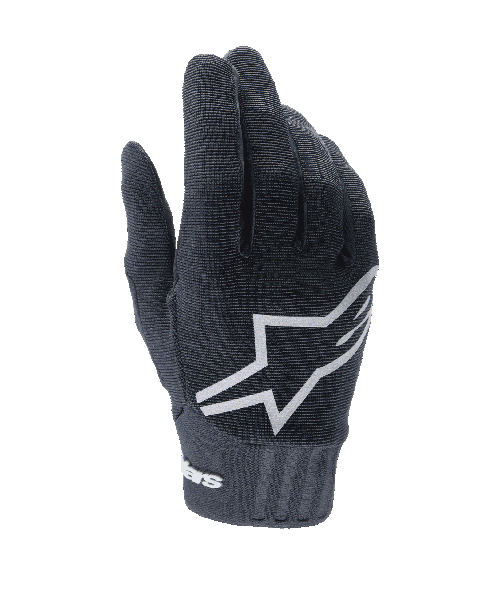 Alpinestars Stella A-Dura handschoenen voor dames, zwarte MTB-handschoenen, opvallend wit sterlogo op de rug, geribbelde textuur, nauwsluitende pasvorm met neopreen manchet voor mountainbiken