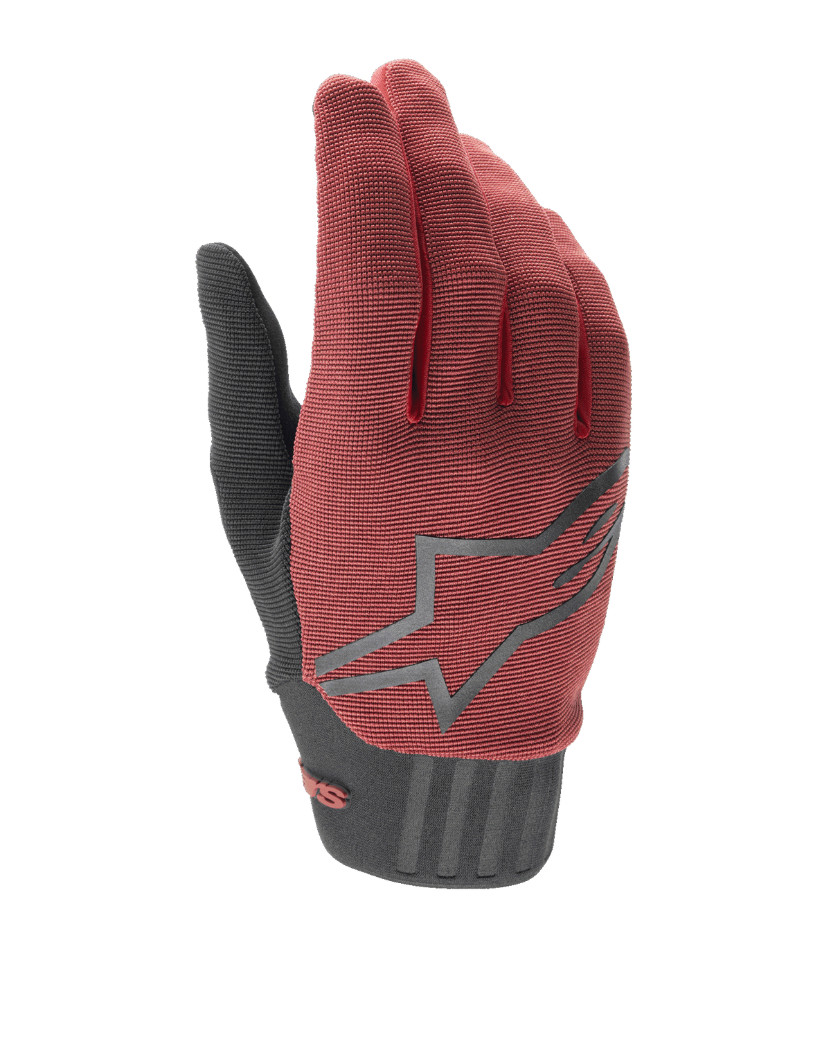 Alpinestars Damen Stella A-Dura Handschuhe, Mountainbike-Handschuhe, Burgundrot und Schwarz, mit strukturiertem Obermaterial, großem grauen Stern-Logo auf der Oberseite und schwarzer Neopren-Manschette mit sicherem Verschluss, konzipiert für ergonomische Passform und Performance