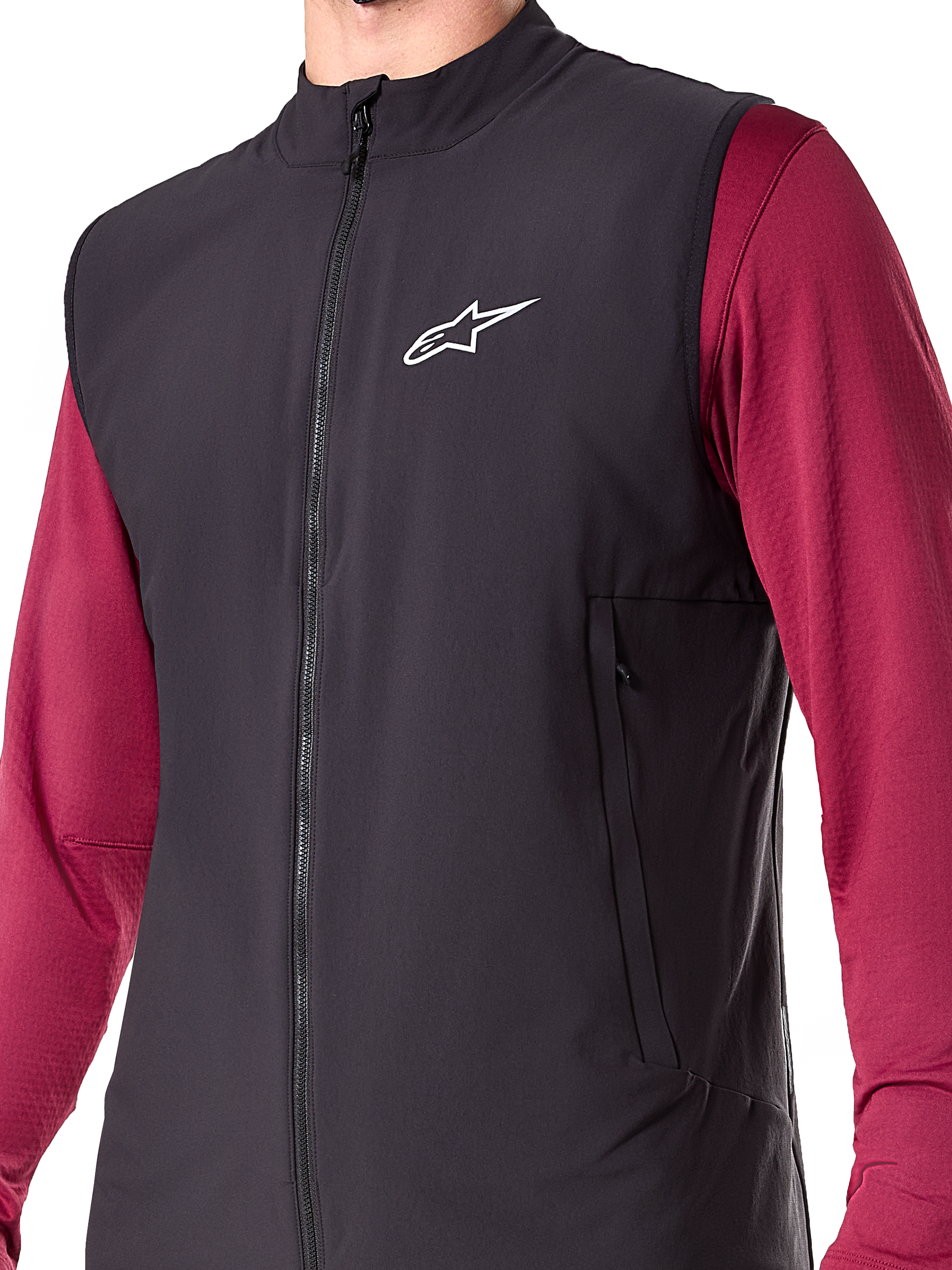 Gilet thermique Alpinestars A-Dura, noir, gilet de cyclisme isolé pour homme, gilet de VTT léger avec isolation PrimaLoft ACTIVE, fermeture éclair frontale intégrale et deux poches zippées, design performant pour rouler par temps froid