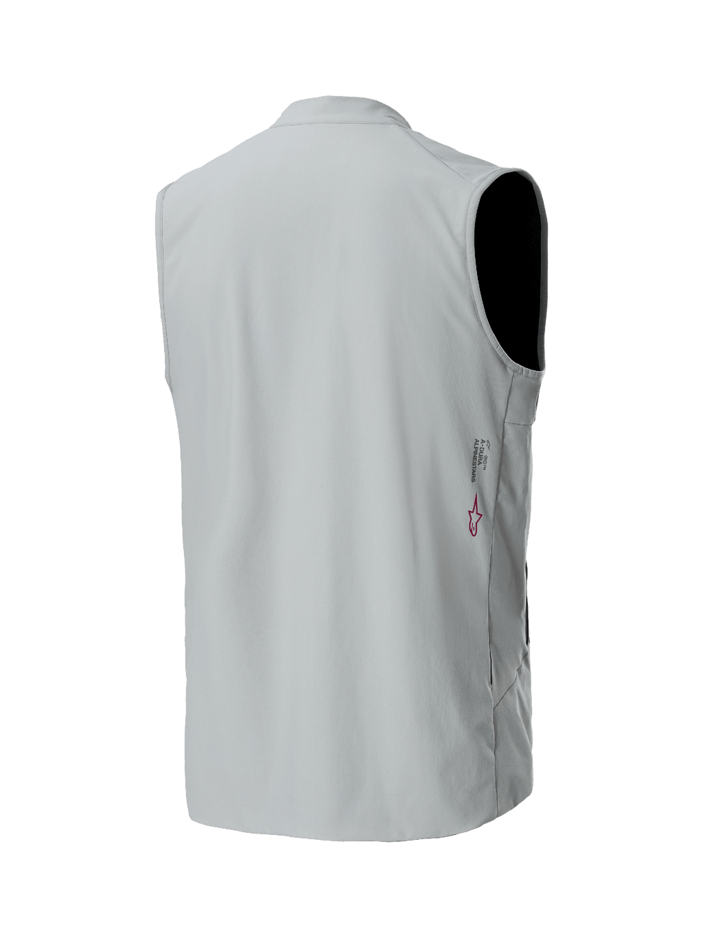 Gilet thermique Alpinestars A-Dura, Gris titane, vue arrière, gilet de cyclisme isolant et léger, avec un petit logo Alpinestars et le marquage A-Dura en bas du dos, design épuré et minimaliste pour le VTT