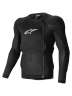 Alpinestars A-Impact Plasma Beschermjas met lange mouwen, mountainbike-beschermjas in zwart met wit logo, voorzien van CE Level 2 Nucleon Plasma-bescherming en ademende stretch mesh-constructie