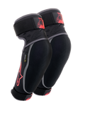 Alpinestars Vector elleboogbeschermers, zwart, antraciet en rood, MTB-bescherming, paar beschermers met grijze biezen, rood sterlogo en Vector-branding, verstelbare banden en ergonomische compressiepasvorm