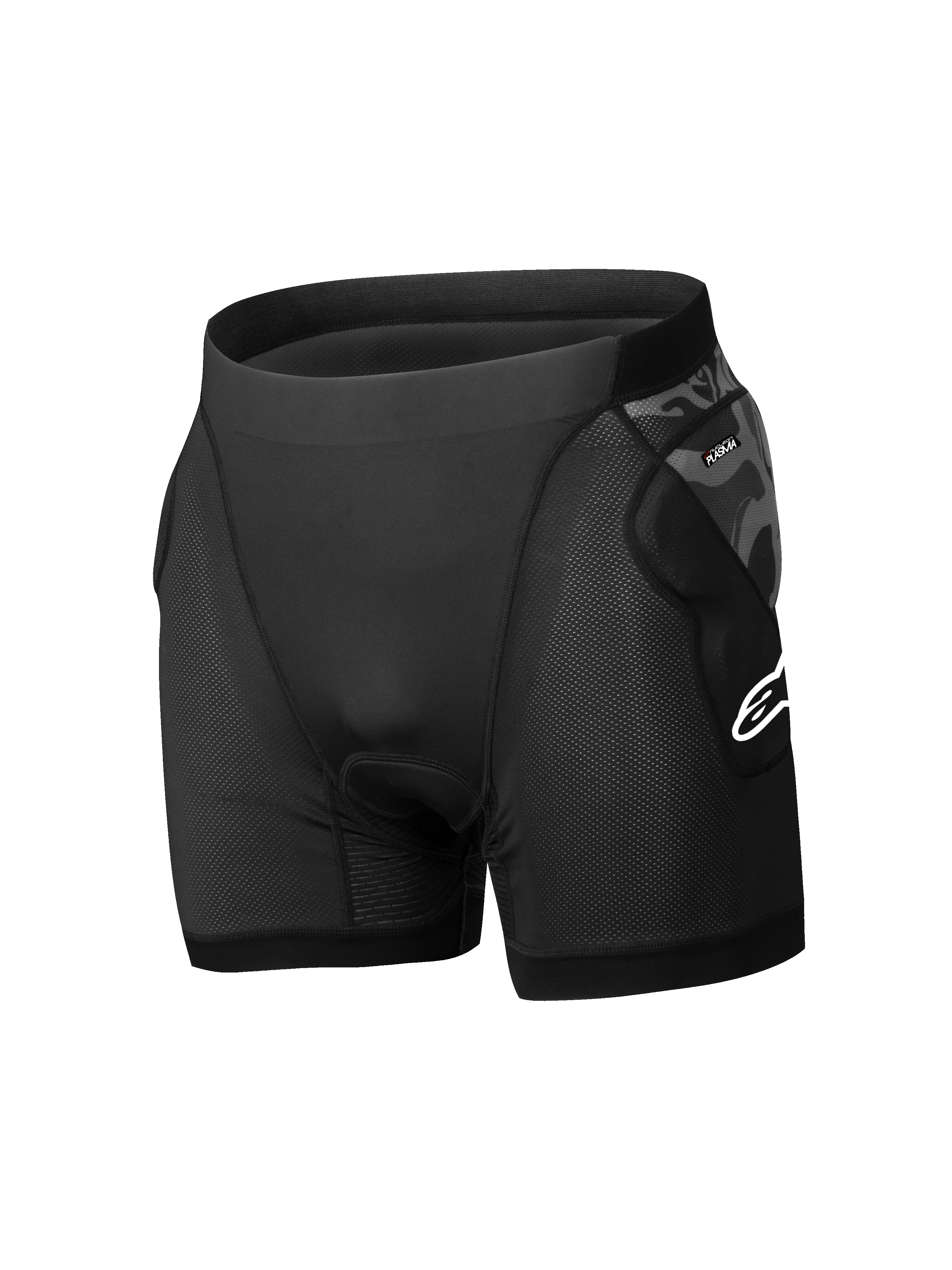 Alpinestars A-Motion Plasma Protektorenshorts, Herren-Mountainbike-Protektorenshorts, Schwarz und Grau, atmungsaktives Mesh-Gewebe, CE-zertifizierte Hüftprotektoren
