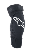 Alpinestars A-Impact Plasma Elite Knee Protector, genouillères de VTT, noires avec logo Astar blanc, design ergonomique pré-courbé avec mesh respirant, fermeture à double sangle ajustable