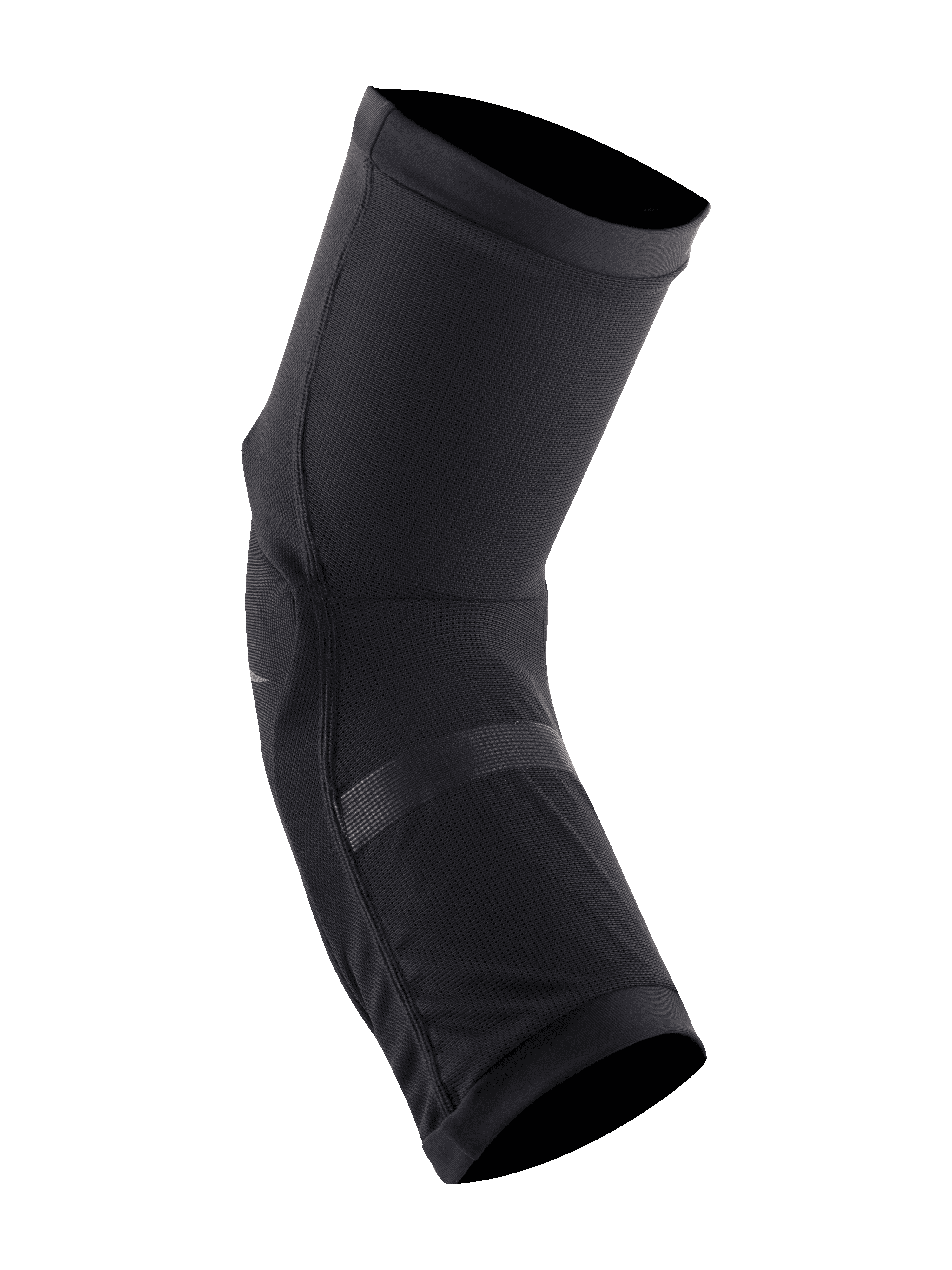 Alpinestars Paragon Plus kniebeschermers, zwart, lichtgewicht slip-on ontwerp, ademende stretch mesh constructie met geperforeerde impact-pads, ergonomische voorgevormde pasvorm voor mountainbiken