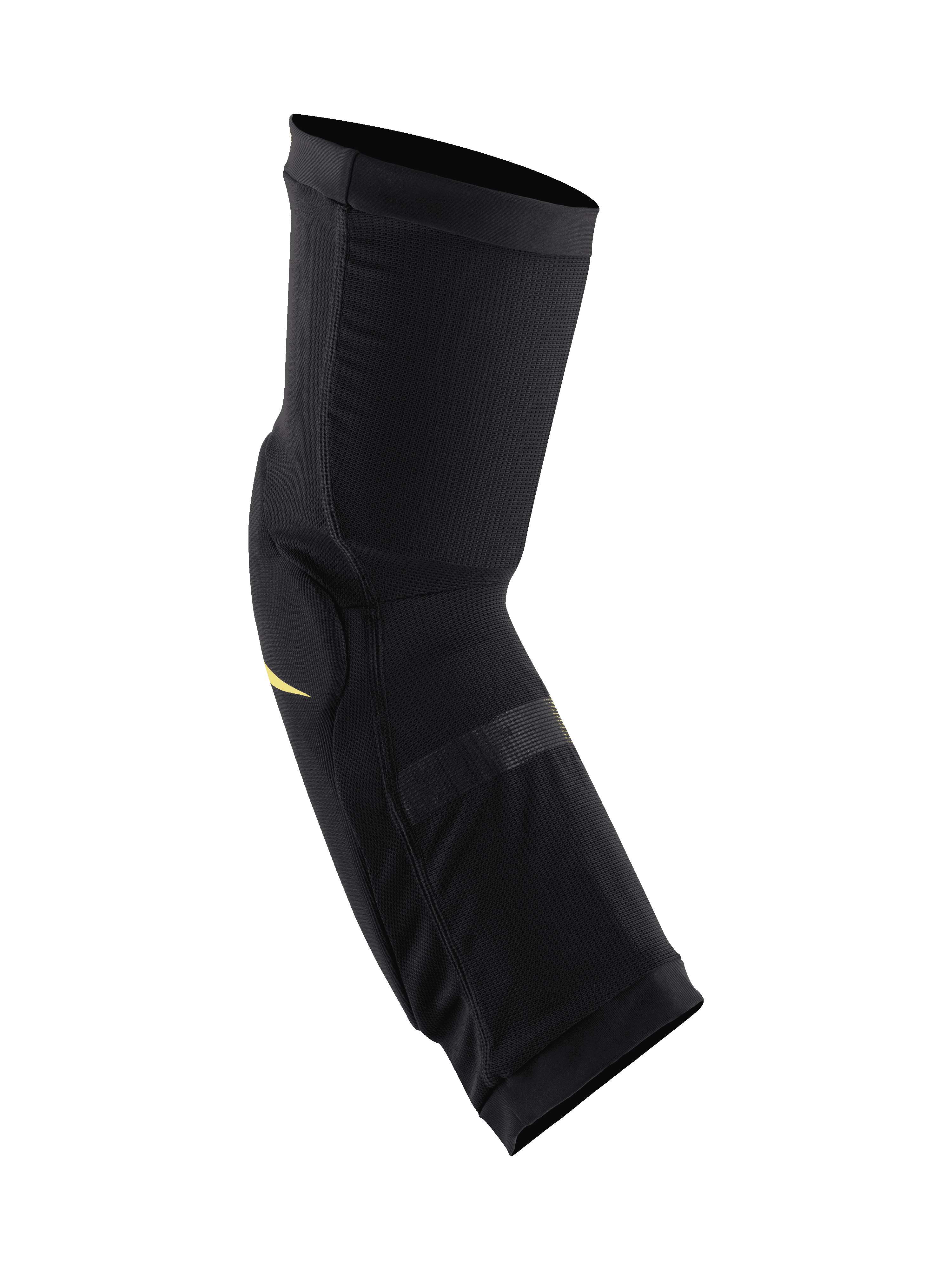Alpinestars Paragon Plus kniebeschermers, zwart en acid yellow, lichtgewicht slip-on kniebeschermer met ademend stretch-mesh, ergonomisch voorgevormd ontwerp voor mountainbiken en off-road bescherming