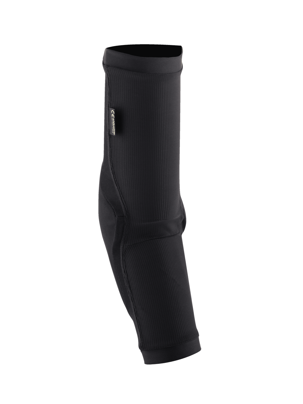 Alpinestars Paragon Plus elleboogbeschermers, zwarte MTB elleboogbeschermer, slip-on sleeve met ademend mesh met textuur, voorzien van ripstop-stofversterkingen en een CE-certificeringslabel, ergonomisch ontwerp voor mountainbiken