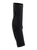 Alpinestars Paragon Plus Ellbogenprotektoren, Schwarz, Slip-on-Mountainbike-Ellbogenschützer mit atmungsaktiver Mesh-Hülle und verstärkter Polsterung für Offroad-Schutz.
