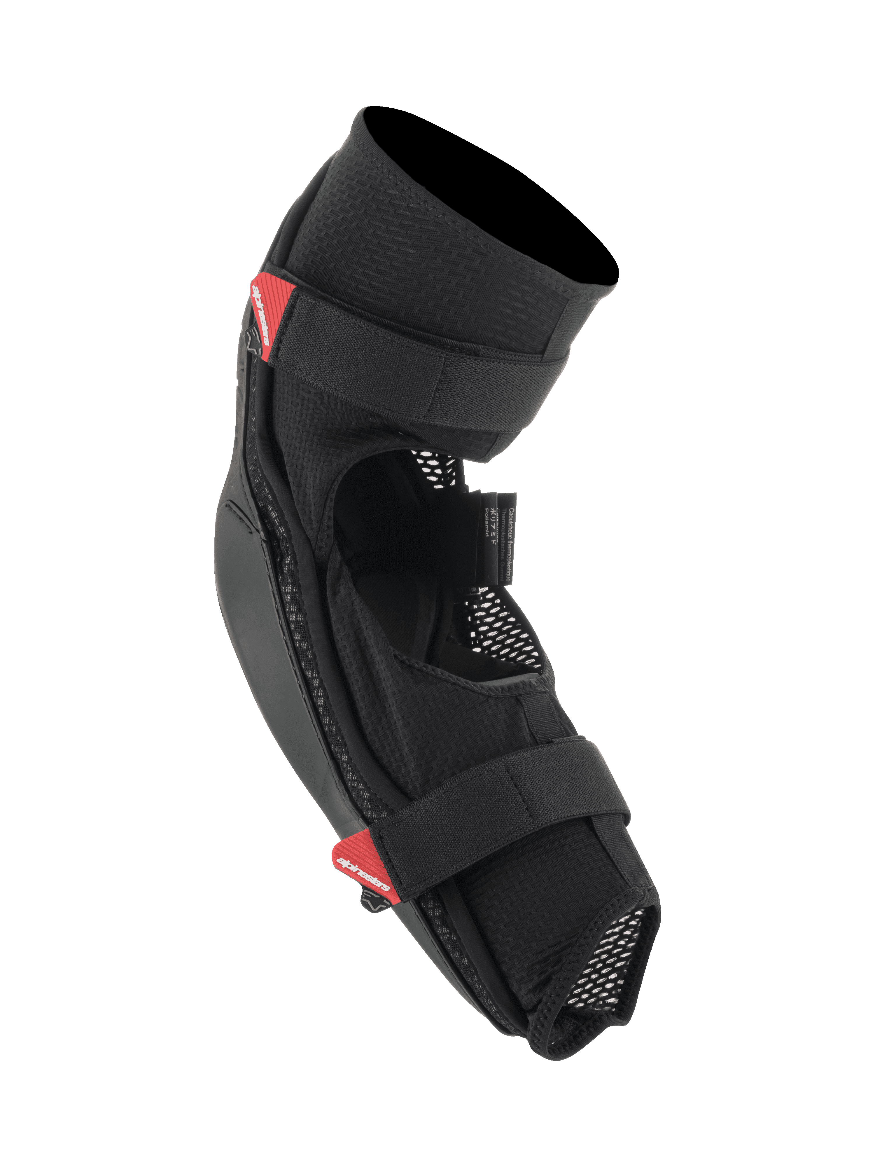 Protections de coude Alpinestars Bionic Pro, noir et rouge, coudières VTT légères avec châssis en maille respirante, doubles sangles auto-agrippantes et coques intégrées absorbant les impacts