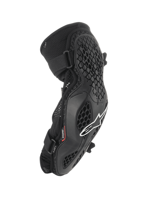 Coudières Alpinestars Bionic Pro, protections de coude VTT, noires avec logo blanc, structure en grille alvéolée, châssis en maille respirante, doubles sangles ajustables, design ergonomique pour le tout-terrain et le VTT