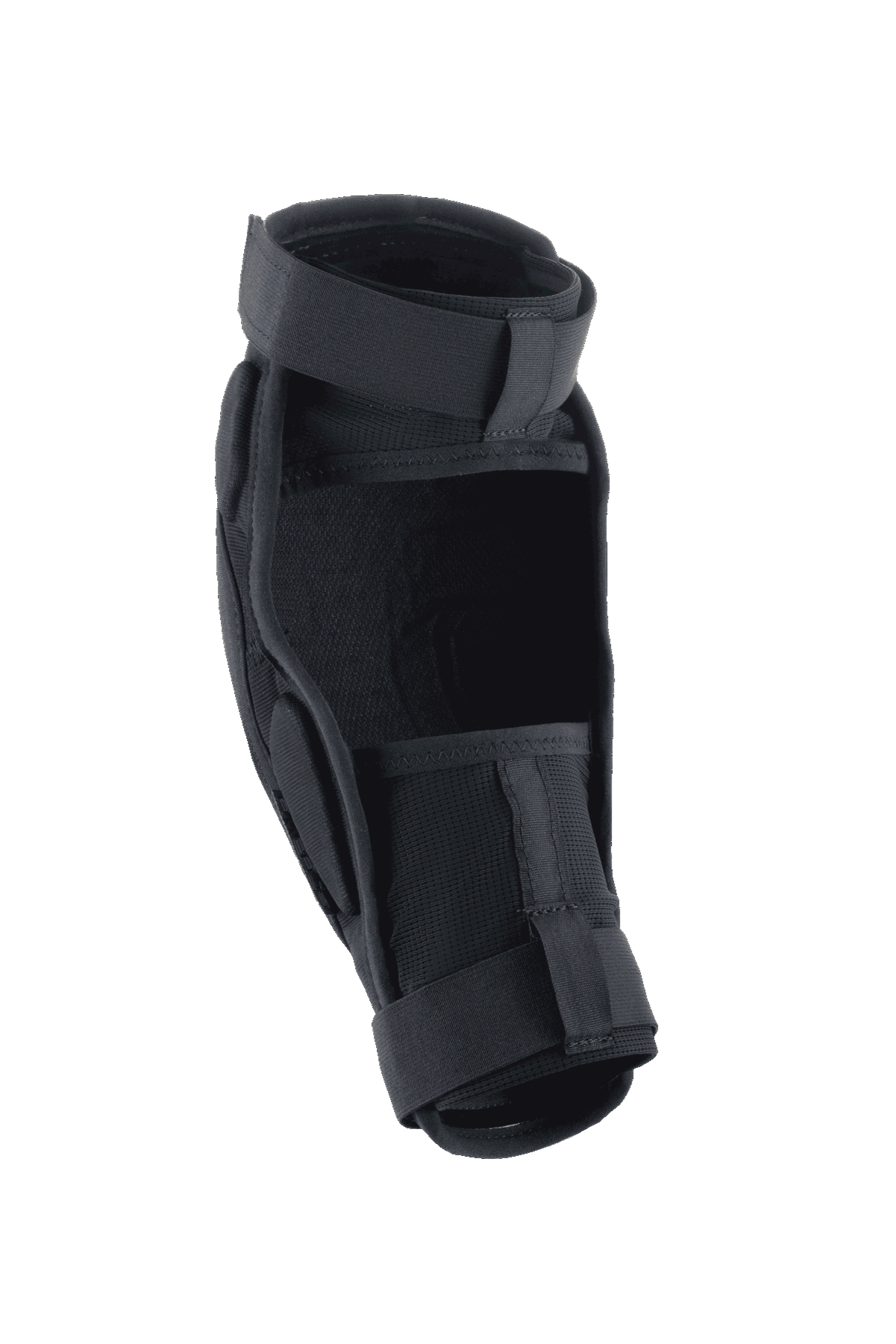 Protection de coude Alpinestars A-Impact Plasma Pro, noir, vue arrière montrant la fermeture à double sangle et les panneaux en maille respirante, design ergonomique pour la protection en VTT