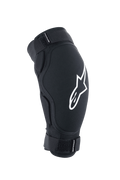 Alpinestars A-Impact Plasma Pro, protège-coude de VTT, noir avec logo blanc, doté de deux sangles Velcro réglables et d'un design ergonomique pré-courbé