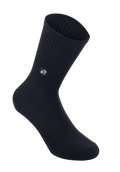 Alpinestars Chaussettes Alps Crew, chaussettes de cyclisme, noires, mollet en tricot côtelé avec patch logo étoile brodé, style crew classique pour le VTT et la route