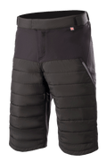 Alpinestars Denali 2 Shorts, mountainbike shorts, Black Grisaille, voorzien van gewatteerde Primaloft isolatiepanelen, zijzak met rits en verstelbare taille, knielengte duurzaam textiel voor MTB