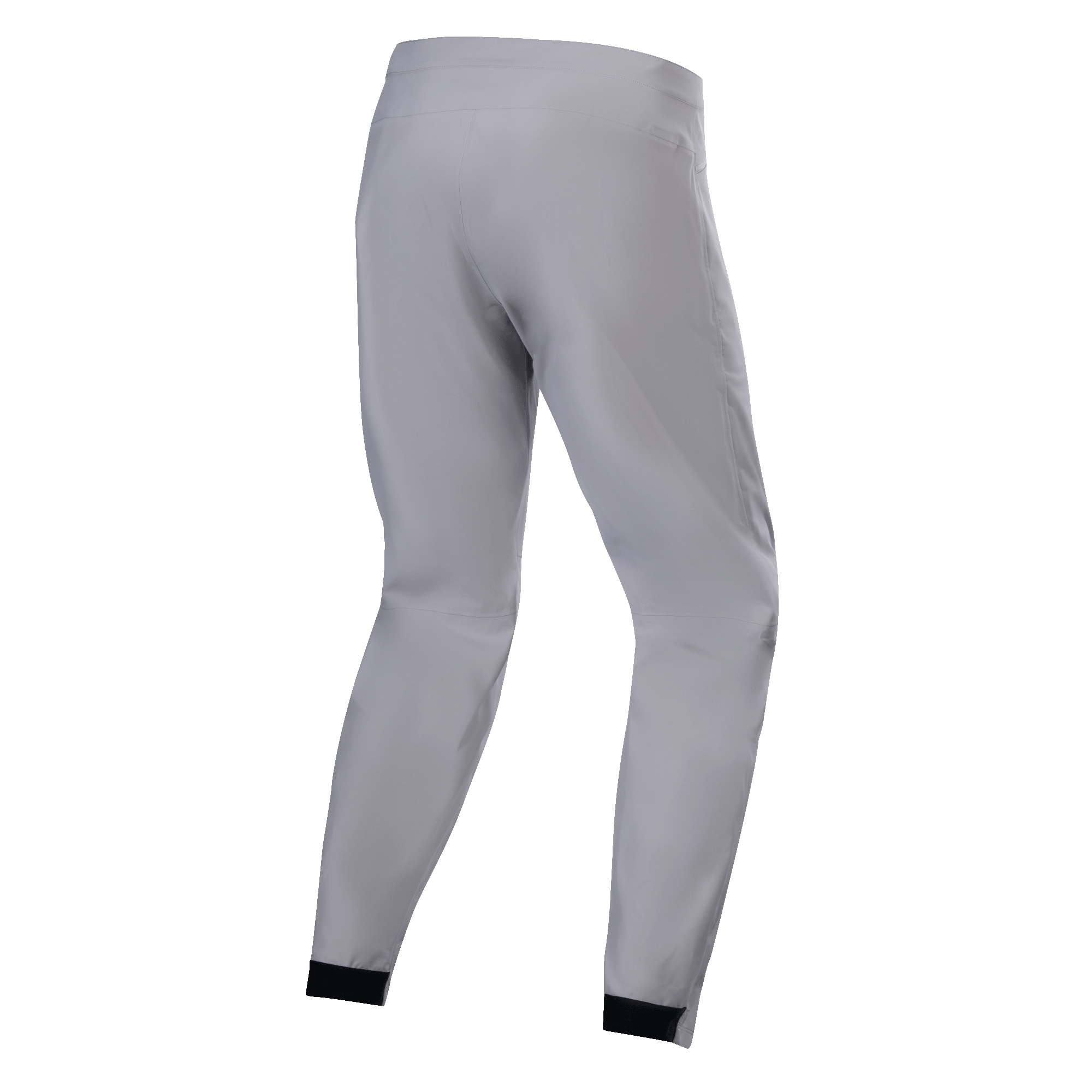 Pantalon imperméable Alpinestars A-Dura, pantalon de VTT, gris titanium, vue arrière, avec jambes fuselées et poignets élastiqués noirs, design technique minimaliste pour le VTT