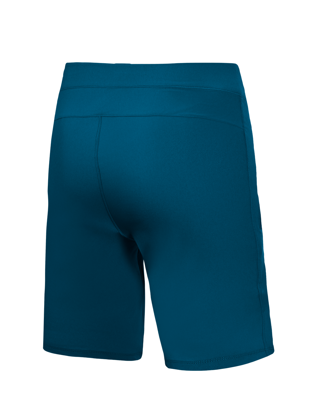 Short de VTT A-Dura Ride bleu-vert, vue arrière d'un short de cyclisme durable et extensible en 4 directions.