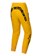 Pantalon Alpinestars A-Supra Melt Gold Édition Limitée, pantalon VTT pour homme, jaune et noir, vue de dos avec logo Alpinestars et tissu super extensible