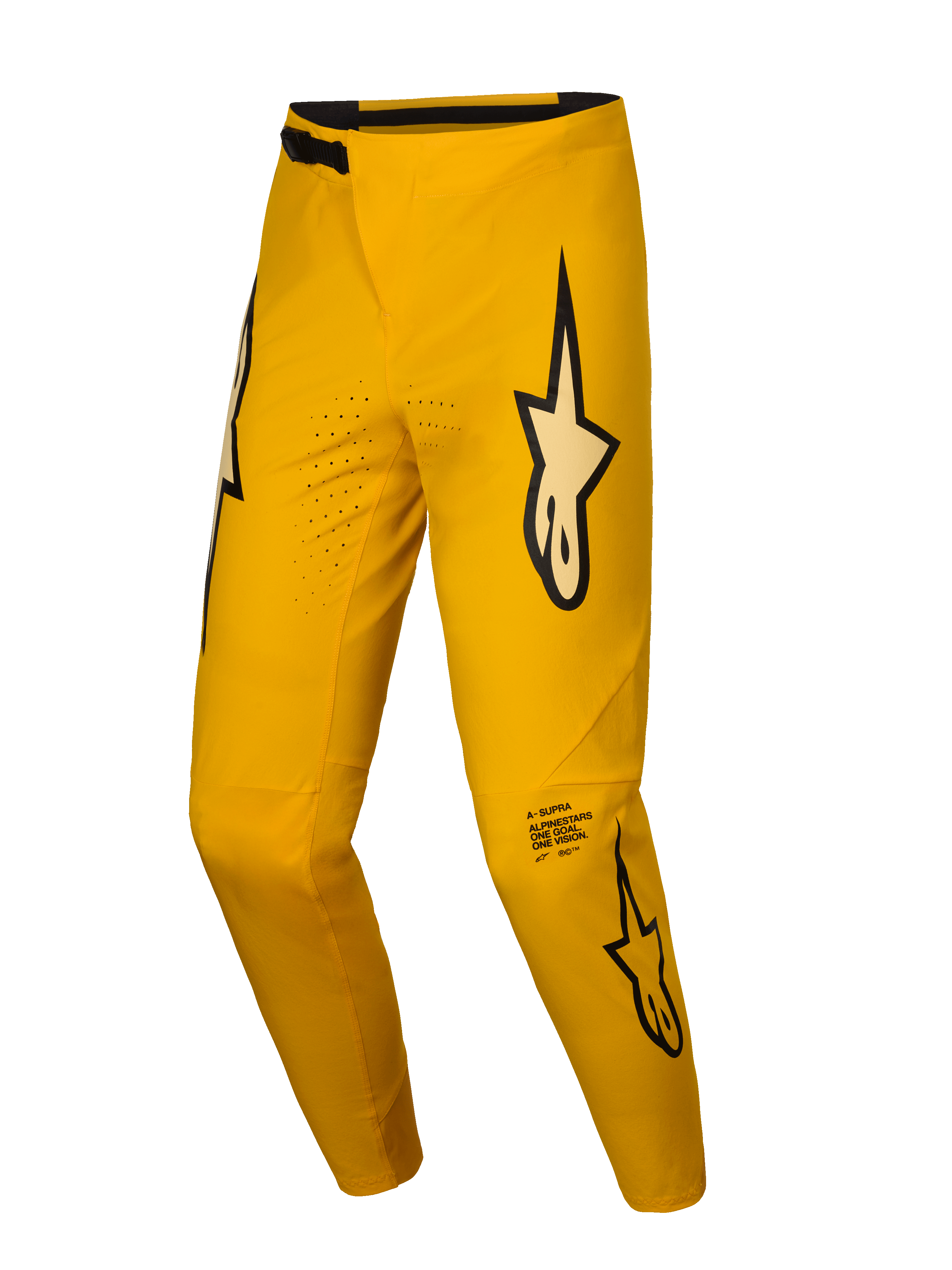 Pantalon A-Supra Melt Alpinestars, pantalon VTT pour homme en édition limitée, jaune et noir, perforations laser et marquage signature