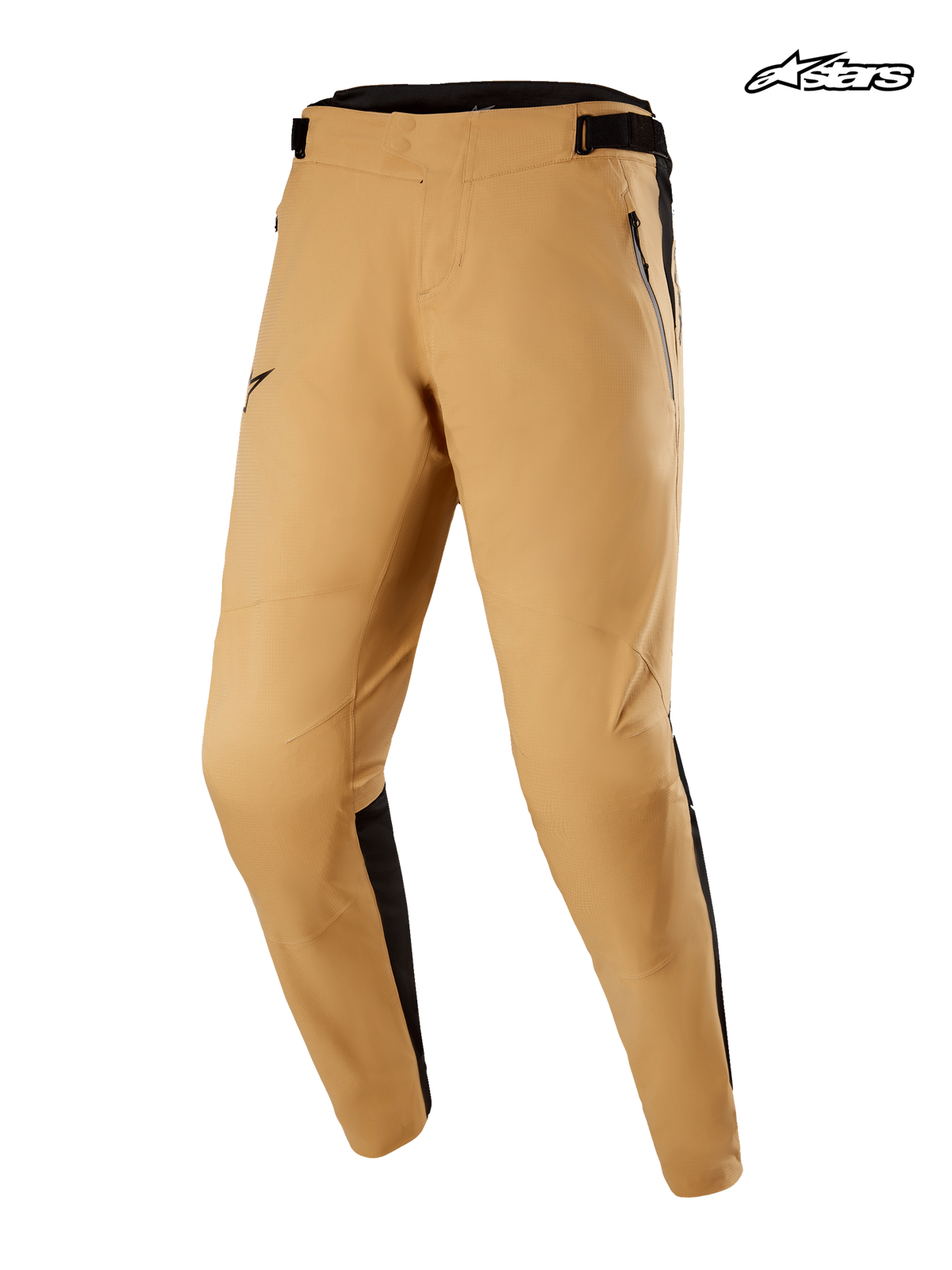 Alpinestars Tahoe 8.1 Wasserdichte Hose, Herren-Mountainbike-Regenhose in Khaki und Schwarz, Vorderansicht mit nahtversiegelter technischer Textilkonstruktion und Reißverschlusstaschen