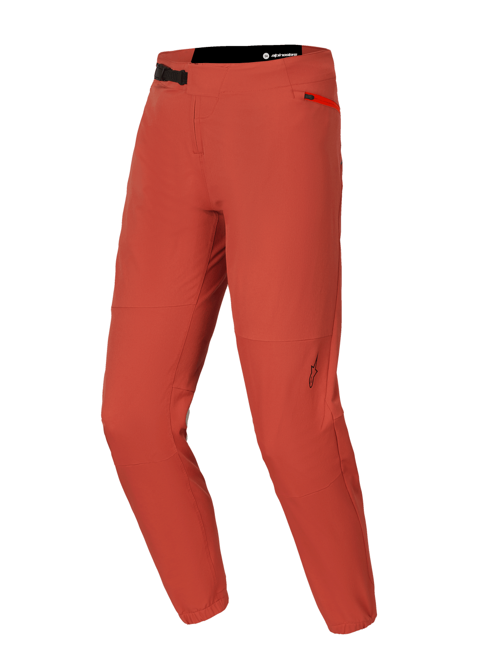 Alpinestars A-Dura Elite Pants, pantalon de VTT, orange foncé, doté d'un tissu Cordura extensible dans 4 directions, d'une fermeture à cliquet à la taille, d'une poche latérale zippée et de bas de jambes élastiqués